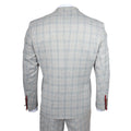 Men's Suit 3 Piece Grey Checked Slim Fit Formal Dress - Knighthood Store