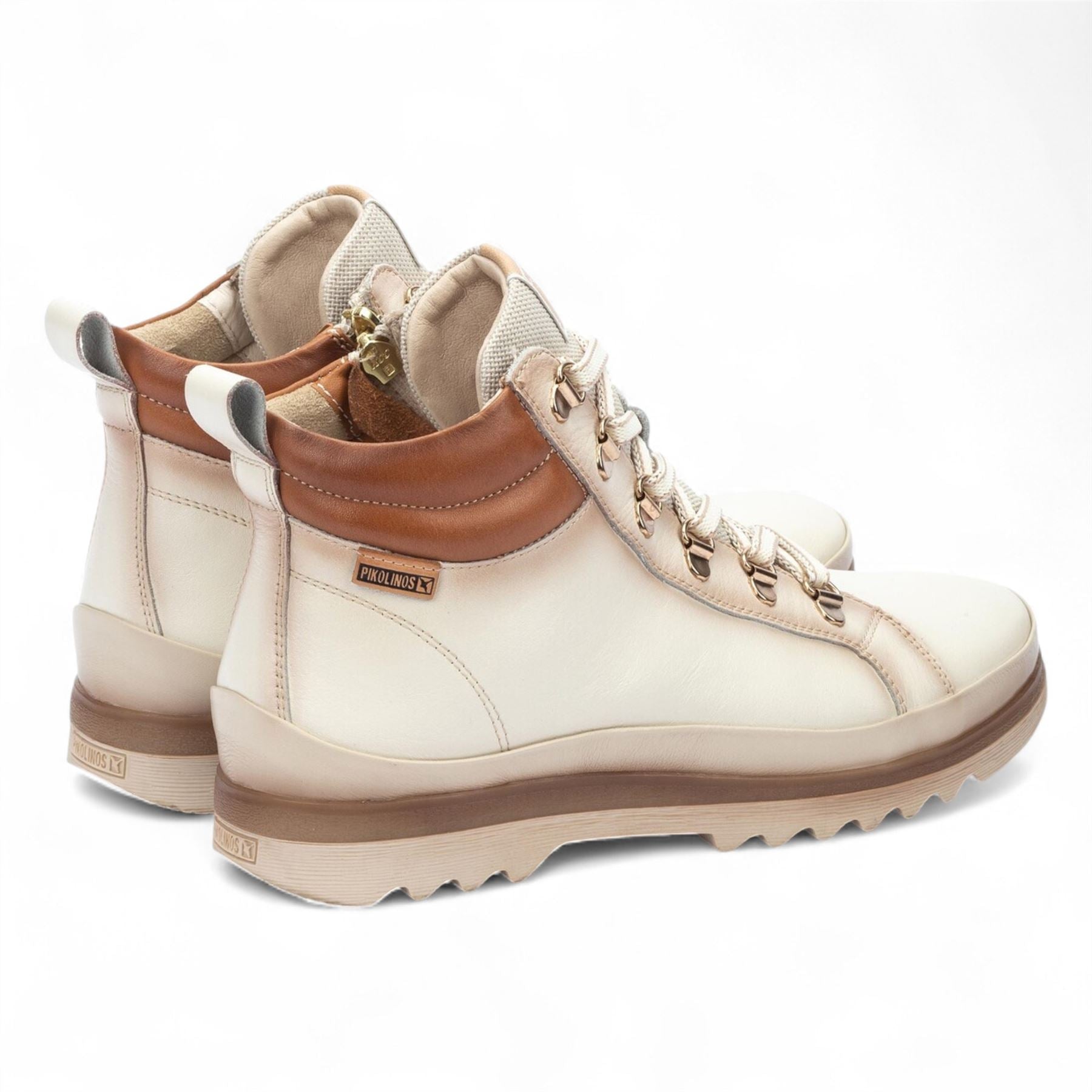 Vigo - Women’s Nata White Leather Ankle Trainers Boots
