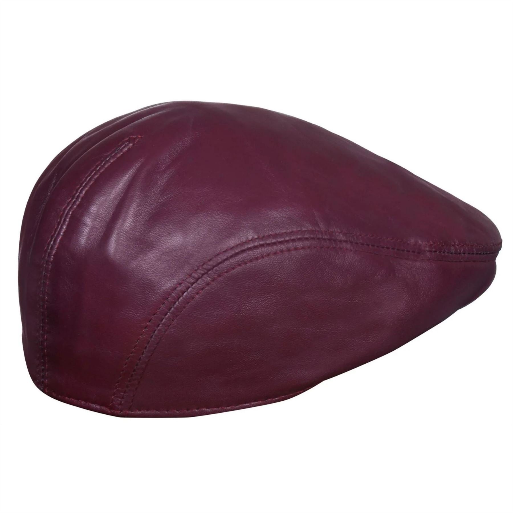Men's Real Leather Ivy Newsboy Peaked Flat Cap