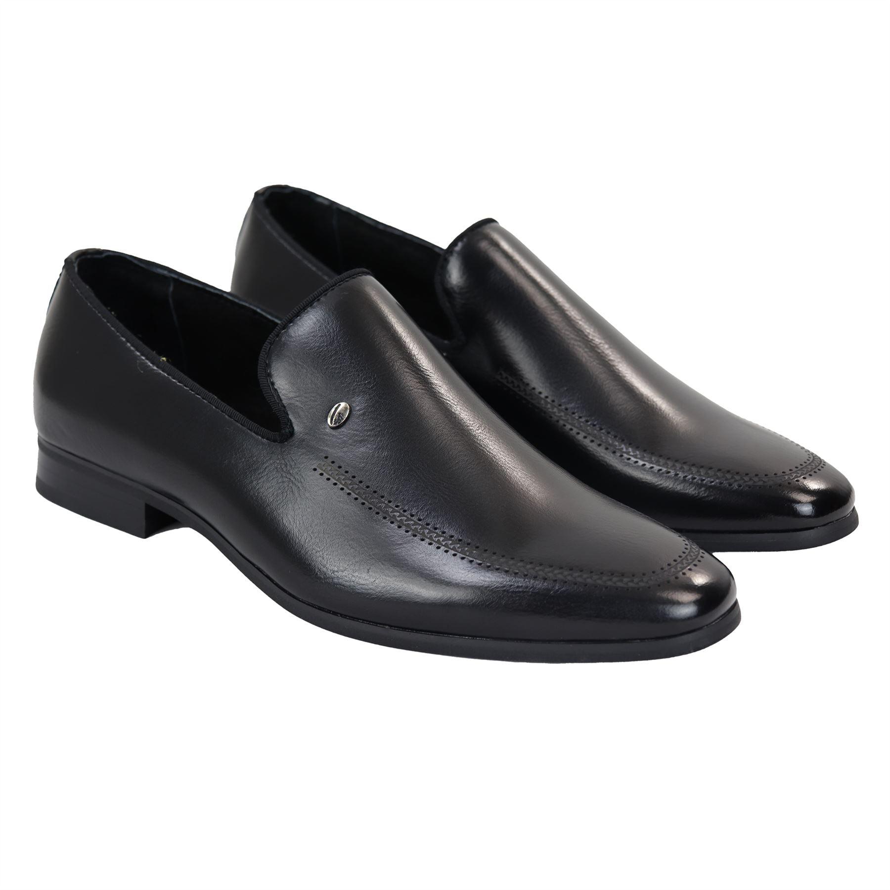 Men's Slip On Loafers Formal Dress Shoes Black Brown - Knighthood Store