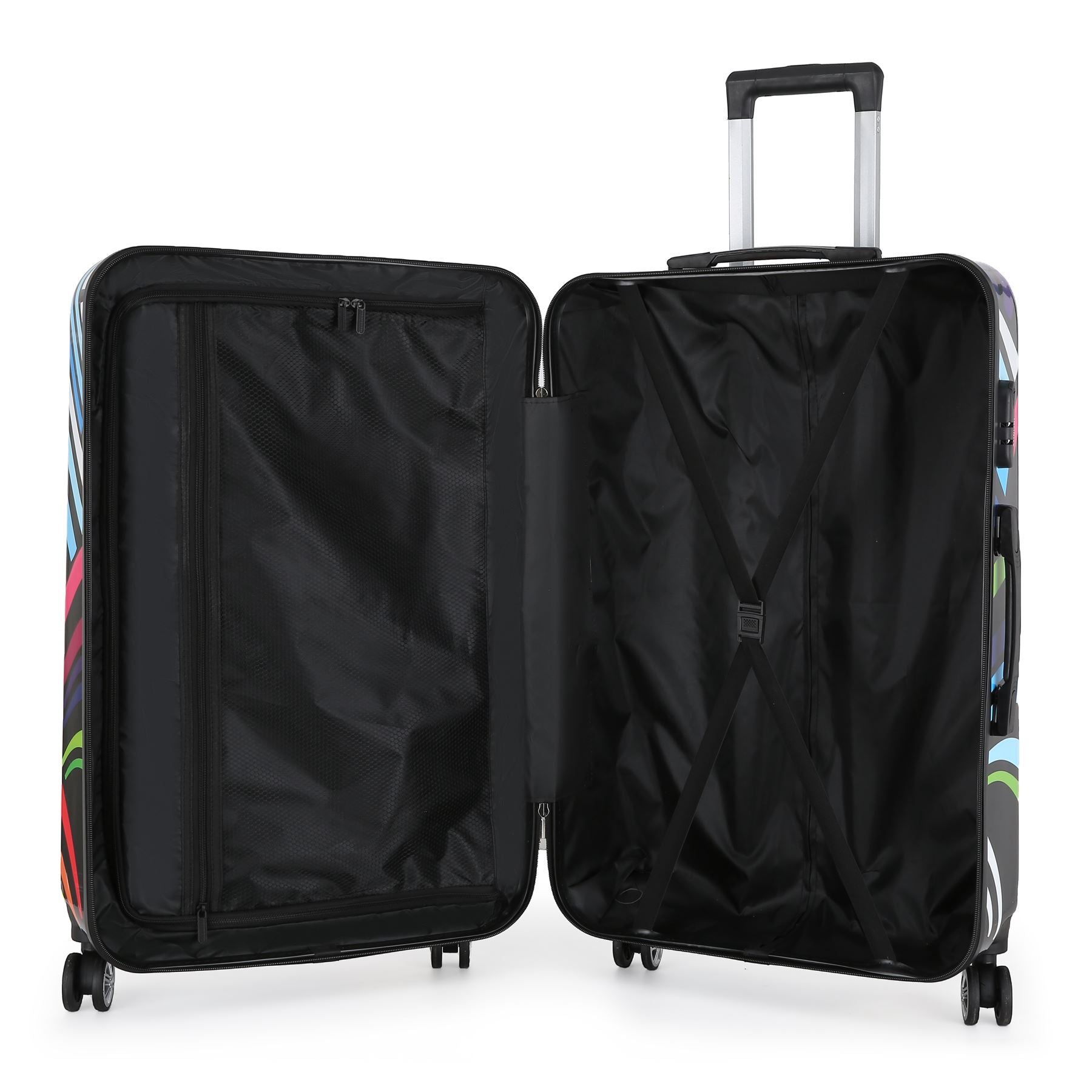 Hard Shell Suitcase Flower Heart Printed Luggage Travel Bag