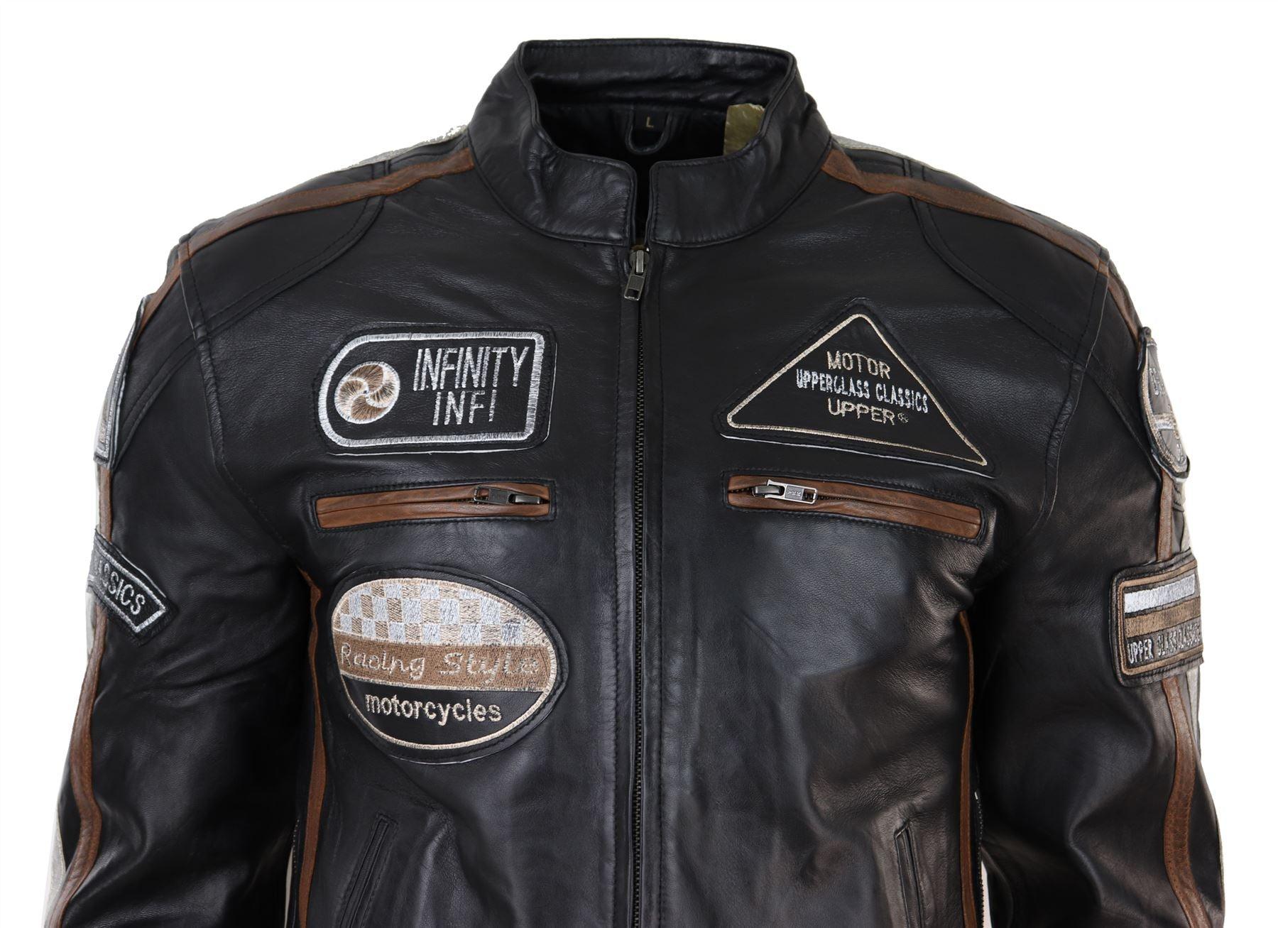 Men's Zipped Biker Leather Jacket | Infinity - Knighthood Store