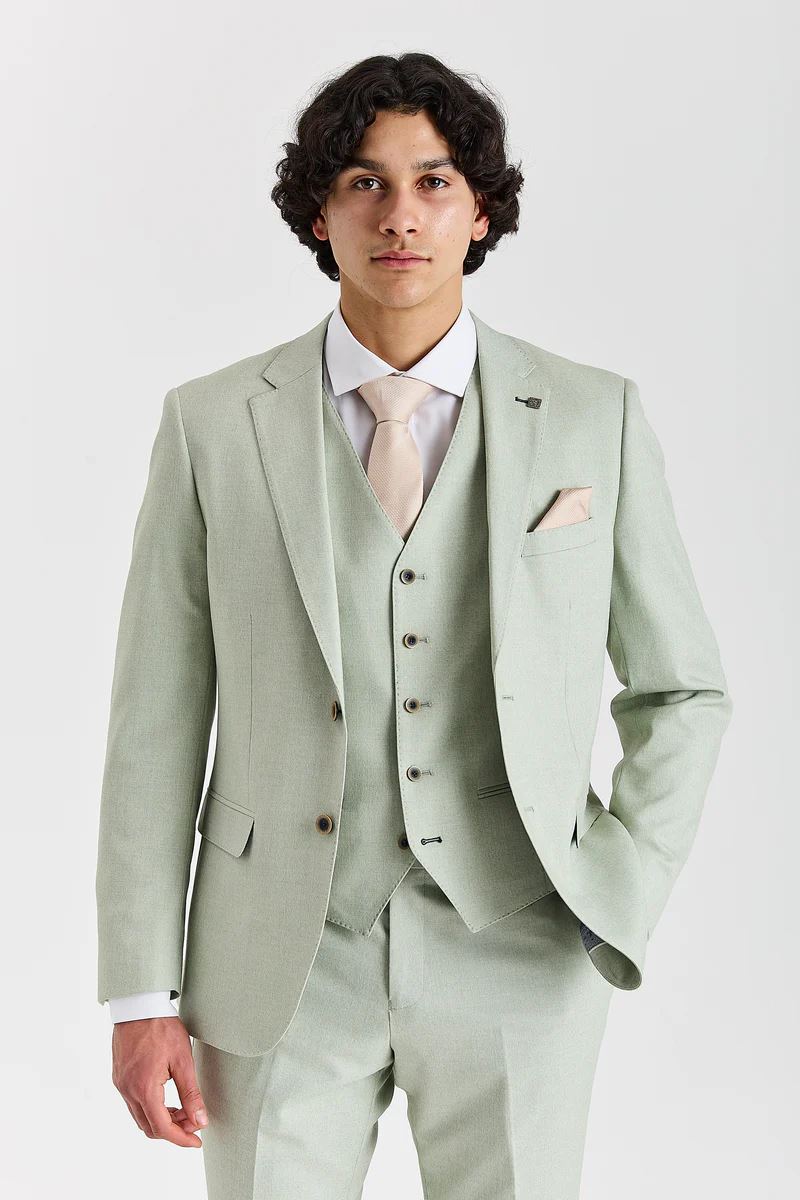 Belmont - Men's Sage Green 3 Piece Suit