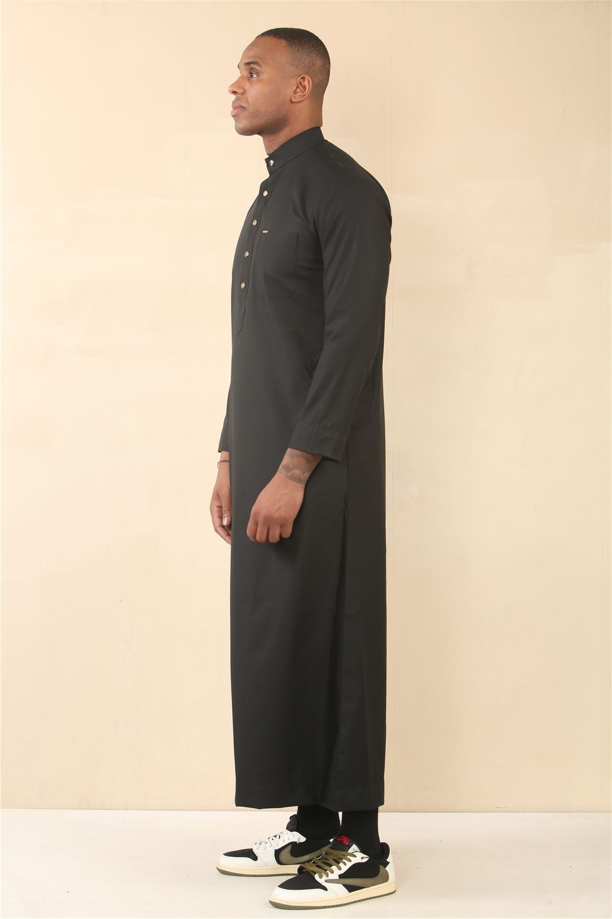 TT-005 - Men's Saudi Emirati Thobe Arab Nehru High Collar