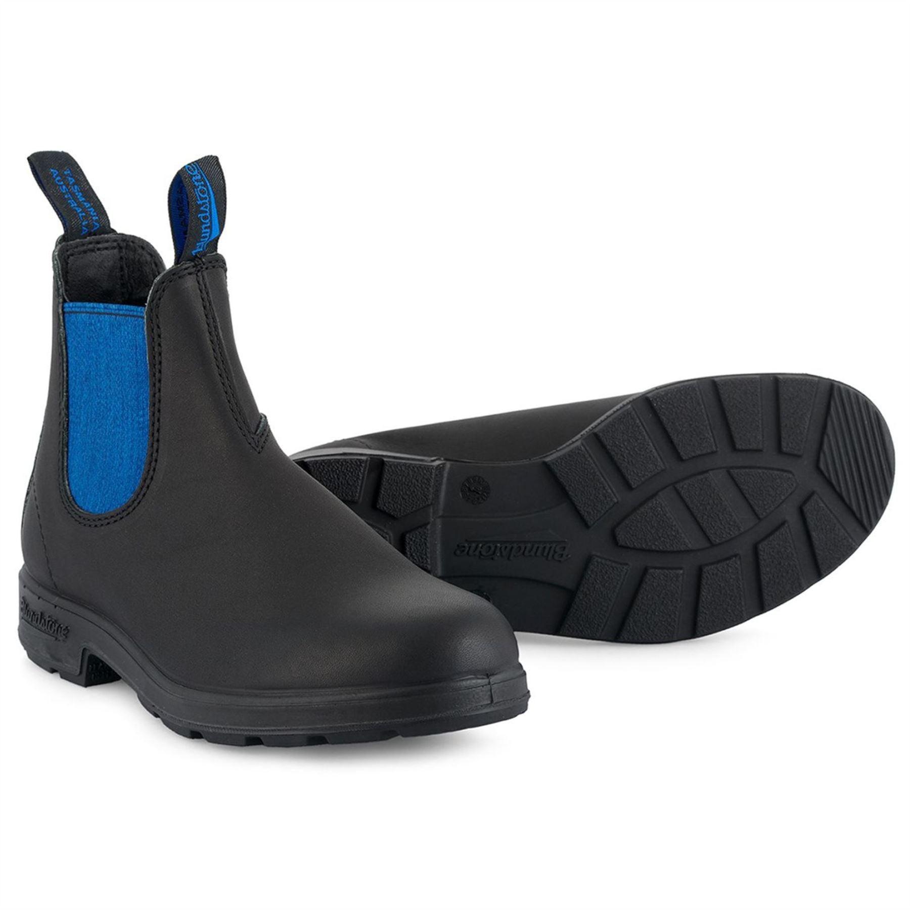 Blundstone 515 Black Blue Leather Chelsea Boots Black Blue Slip On Retro Ankle - Knighthood Store