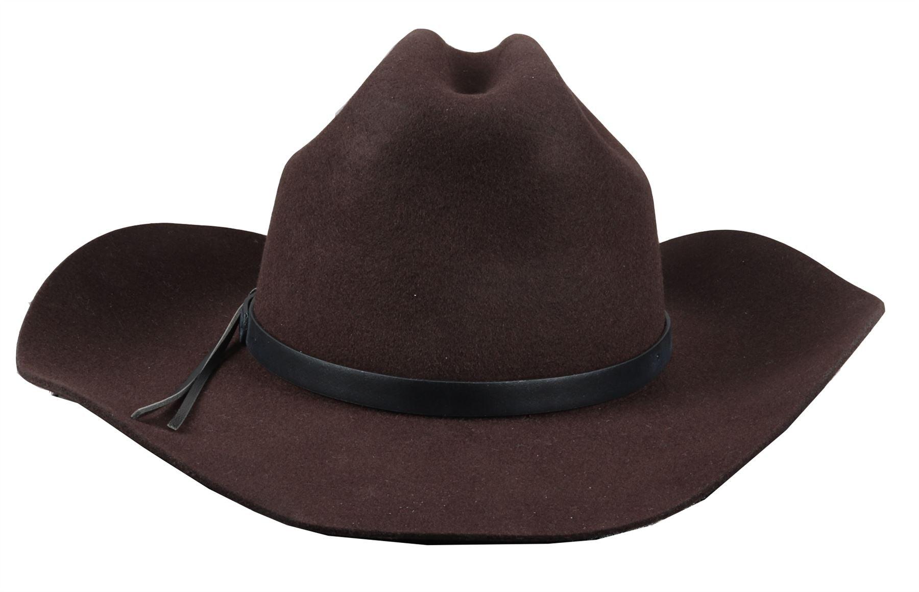 Men's Cowboy Hat 100% Wool Felt Wide Brim Fedora Western Cap - Knighthood Store