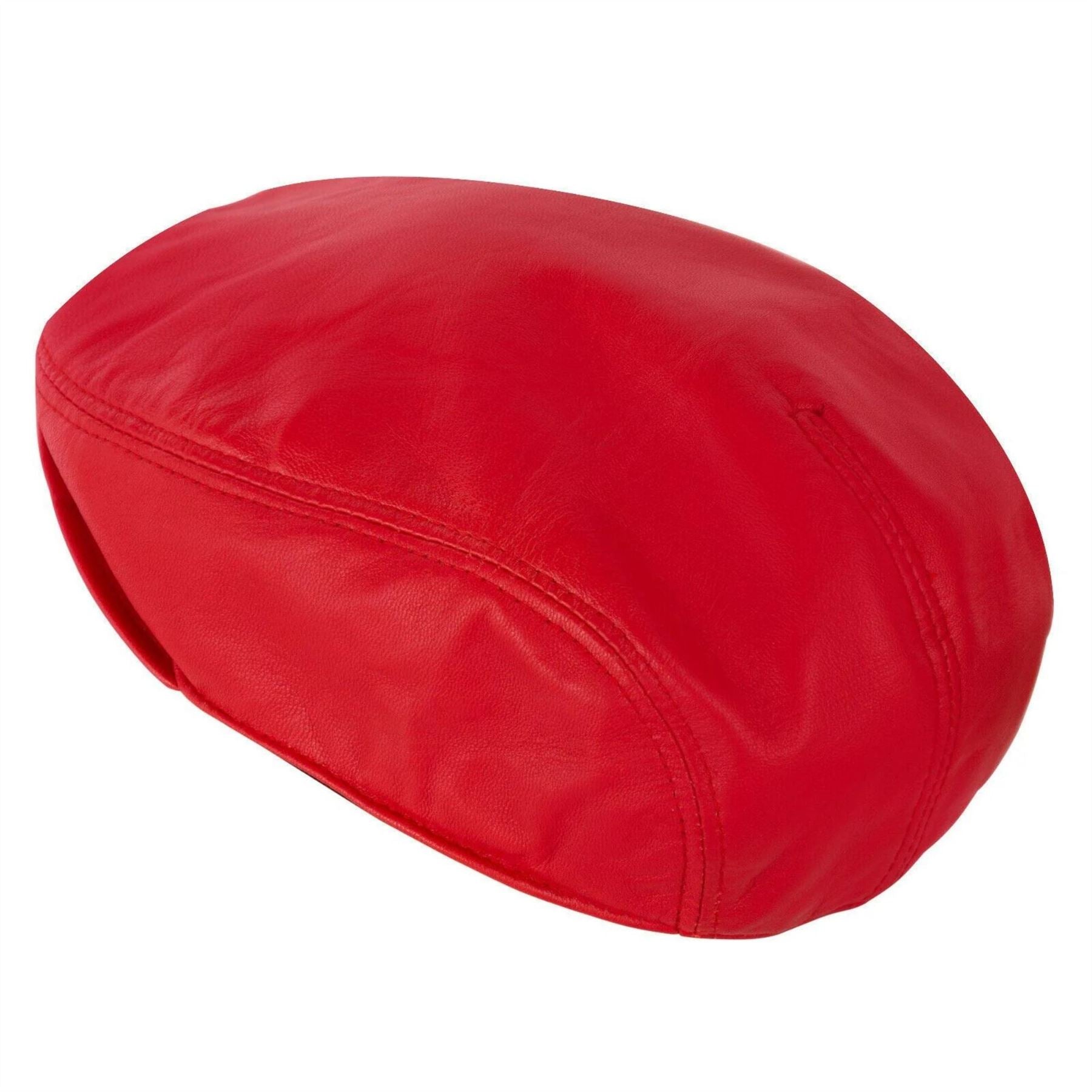 Men's Real Leather Ivy Newsboy Peaked Flat Cap