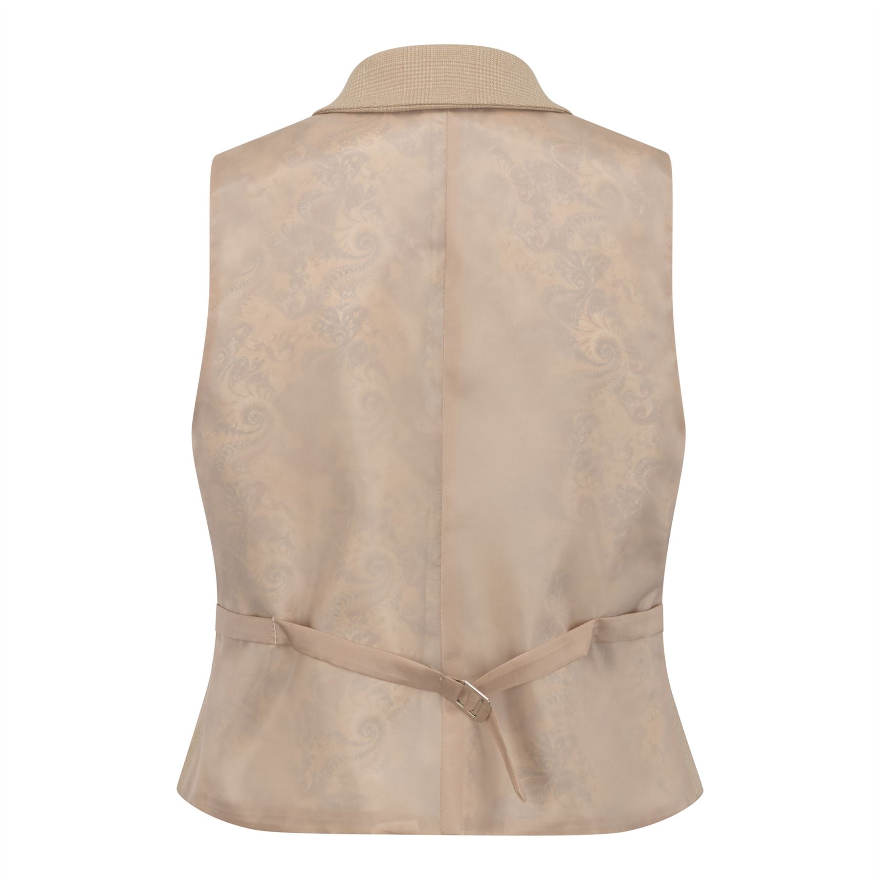 TPW-54 - Women's Cream 3 Piece Prince Of Wales Check Suit