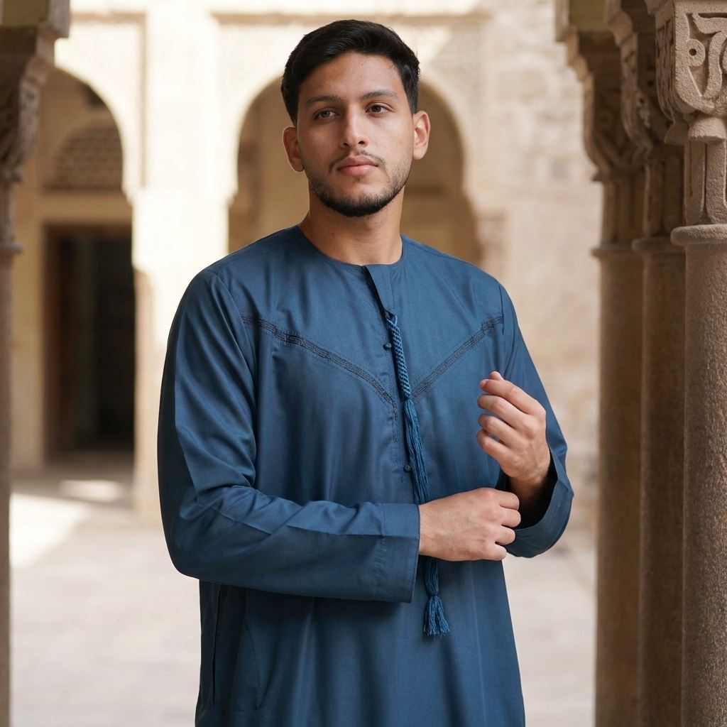 TT-008 - Men's Emirati Omani Arab Tassel Thobe