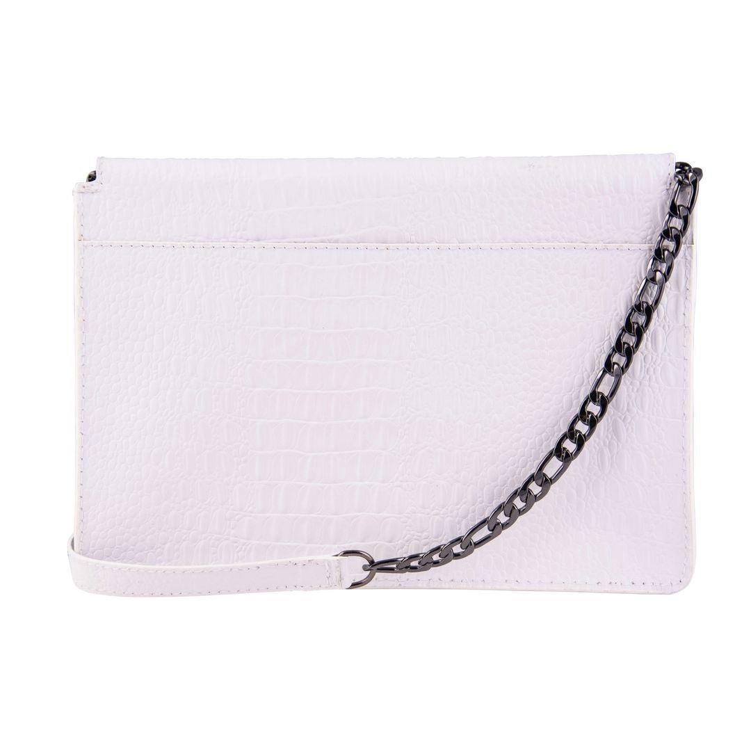 Womens Real Leather Buckle Hide Clutch Shoulder Bag Metal Chain Cross Body - Knighthood Store