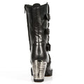 New Rock TR003-S1 womens Platform Heel Metal Rock Punk Laces Mid Boots Goth - Knighthood Store