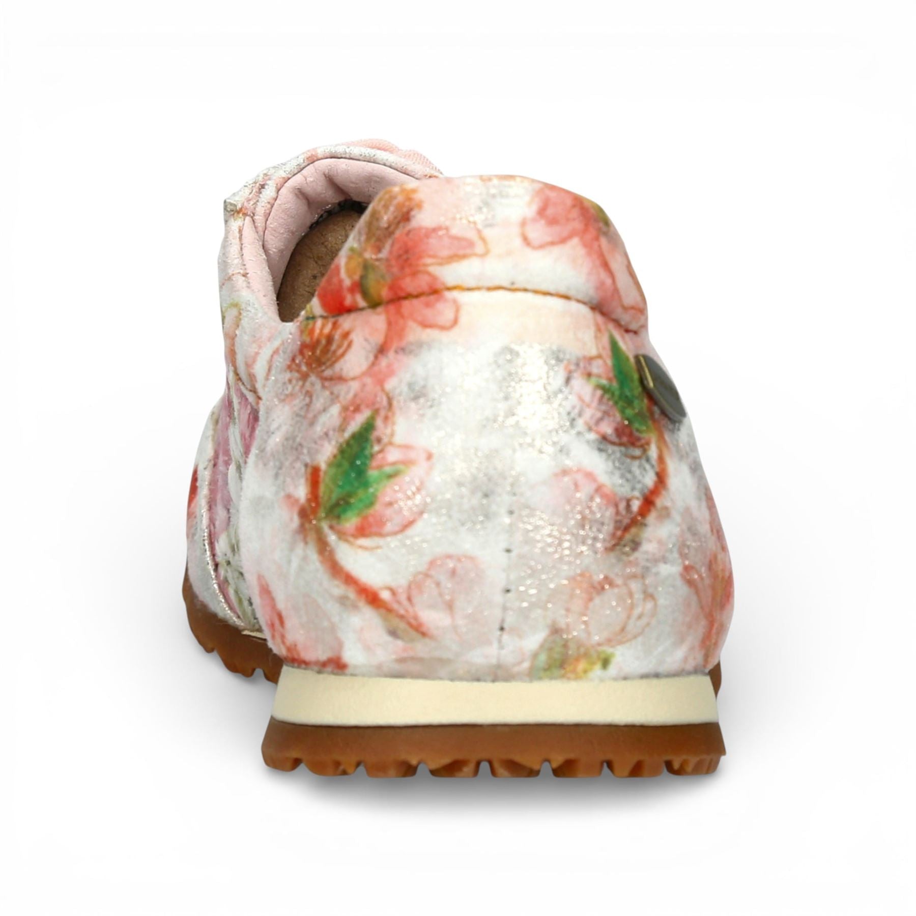 Tivanao 05 - Women's Pink Floral Leather Sneakers
