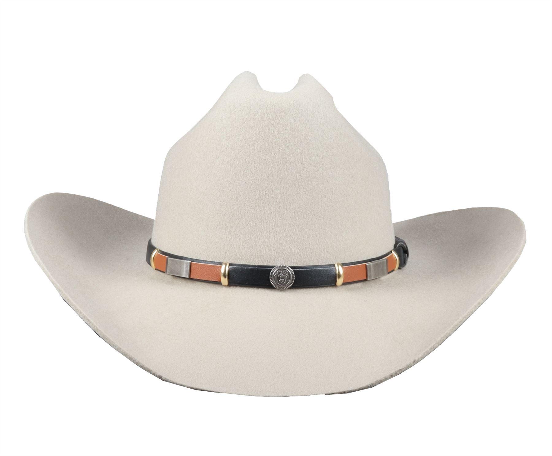 Men's Cowboy Hat 100% Wool Felt Wide Brim Fedora Western Cap - Knighthood Store