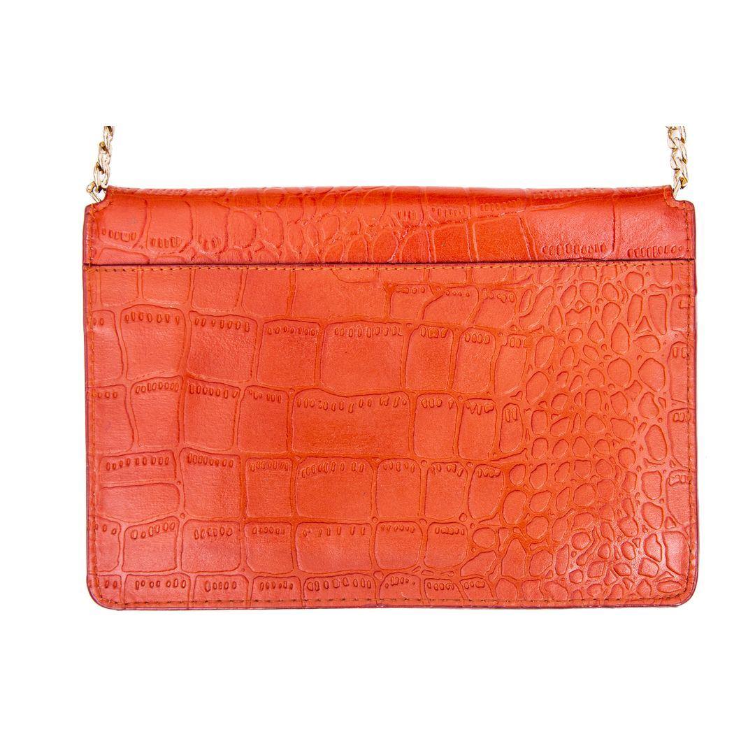 Womens Real Leather Buckle Hide Clutch Shoulder Bag Metal Chain Cross Body - Knighthood Store