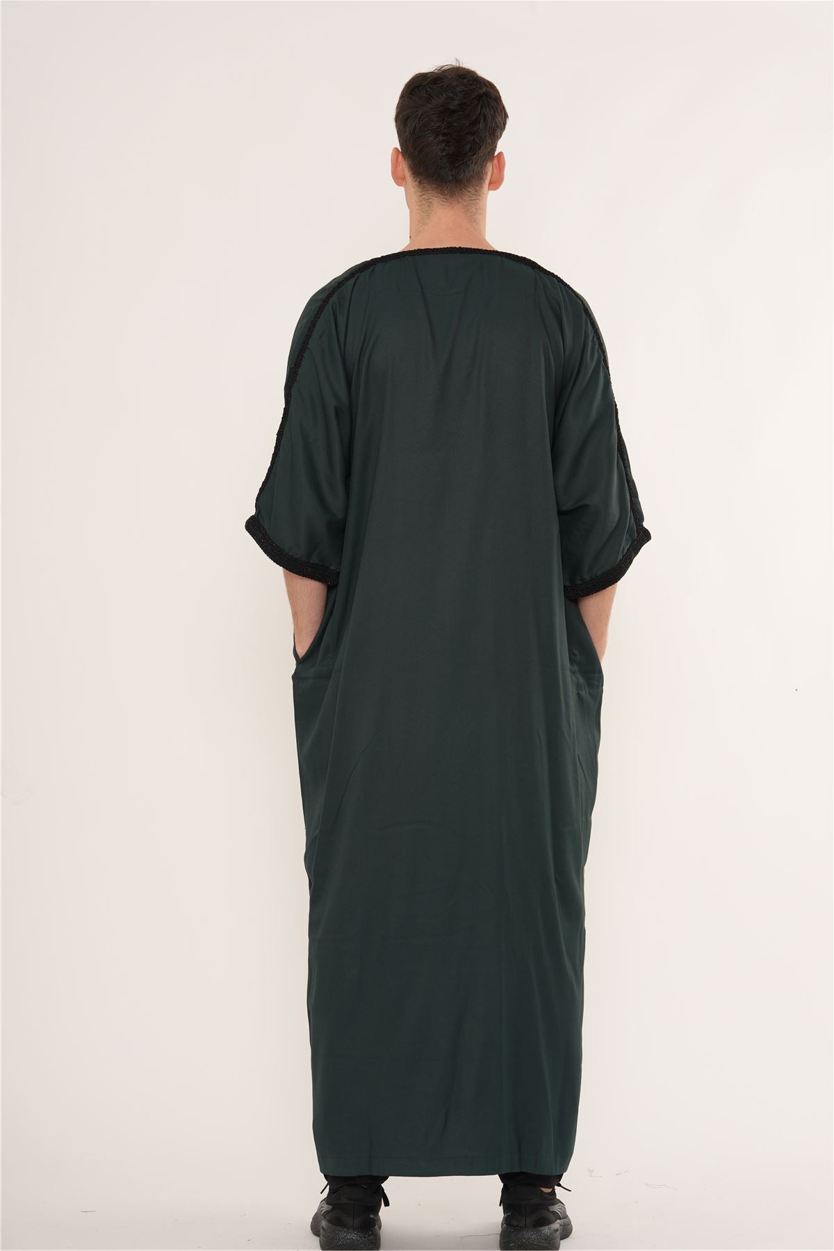 Men's Half Sleeve Embroidery Moroccan Thobe