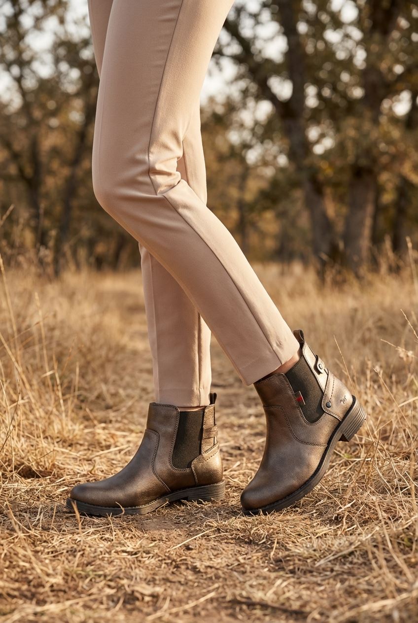 Women's Golden Brown Chelsea Ankle Boots