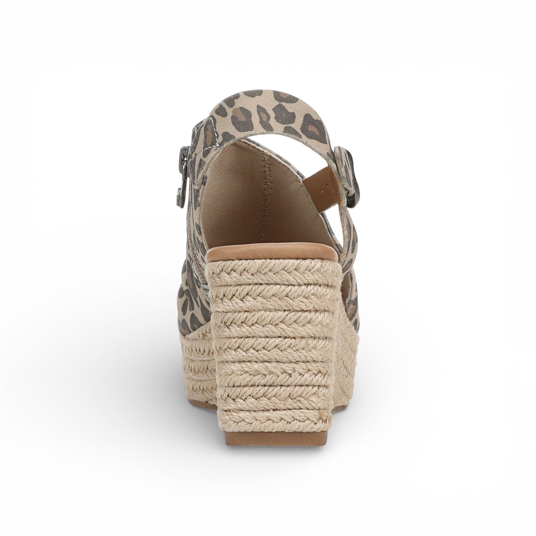 Amira - Women's Beige Print Wedge Slingbacks Heel Sandals