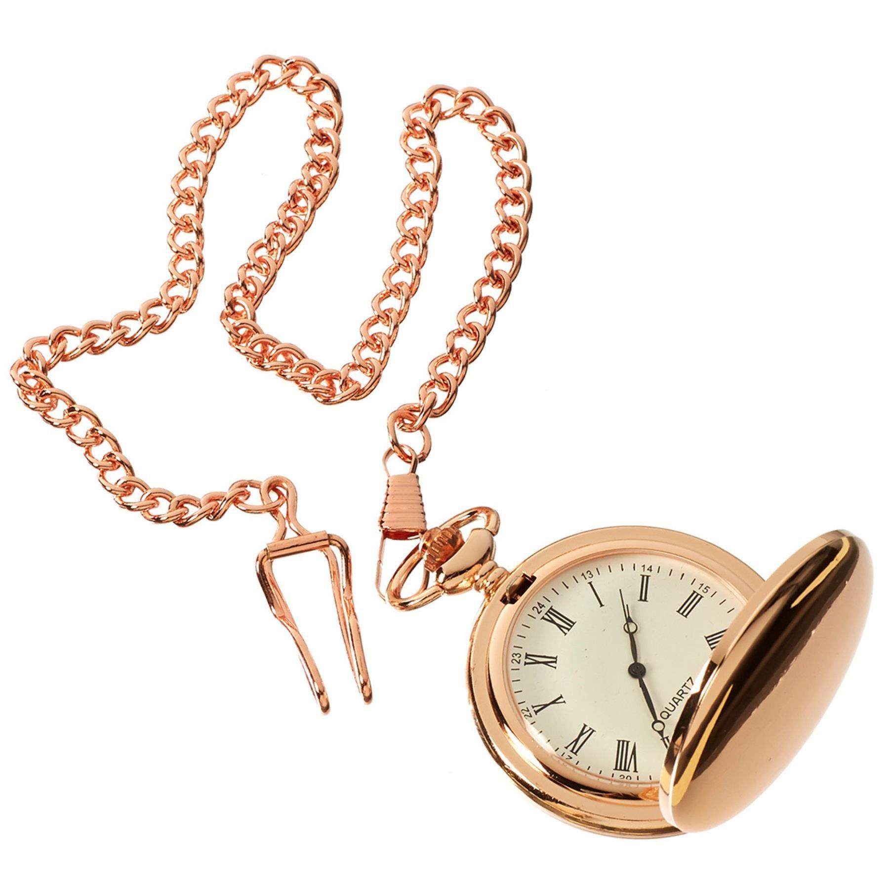 Silver Gold Rose 1920's Classic Blinders Pocket Watch & Chain Vintage Retro - Knighthood Store