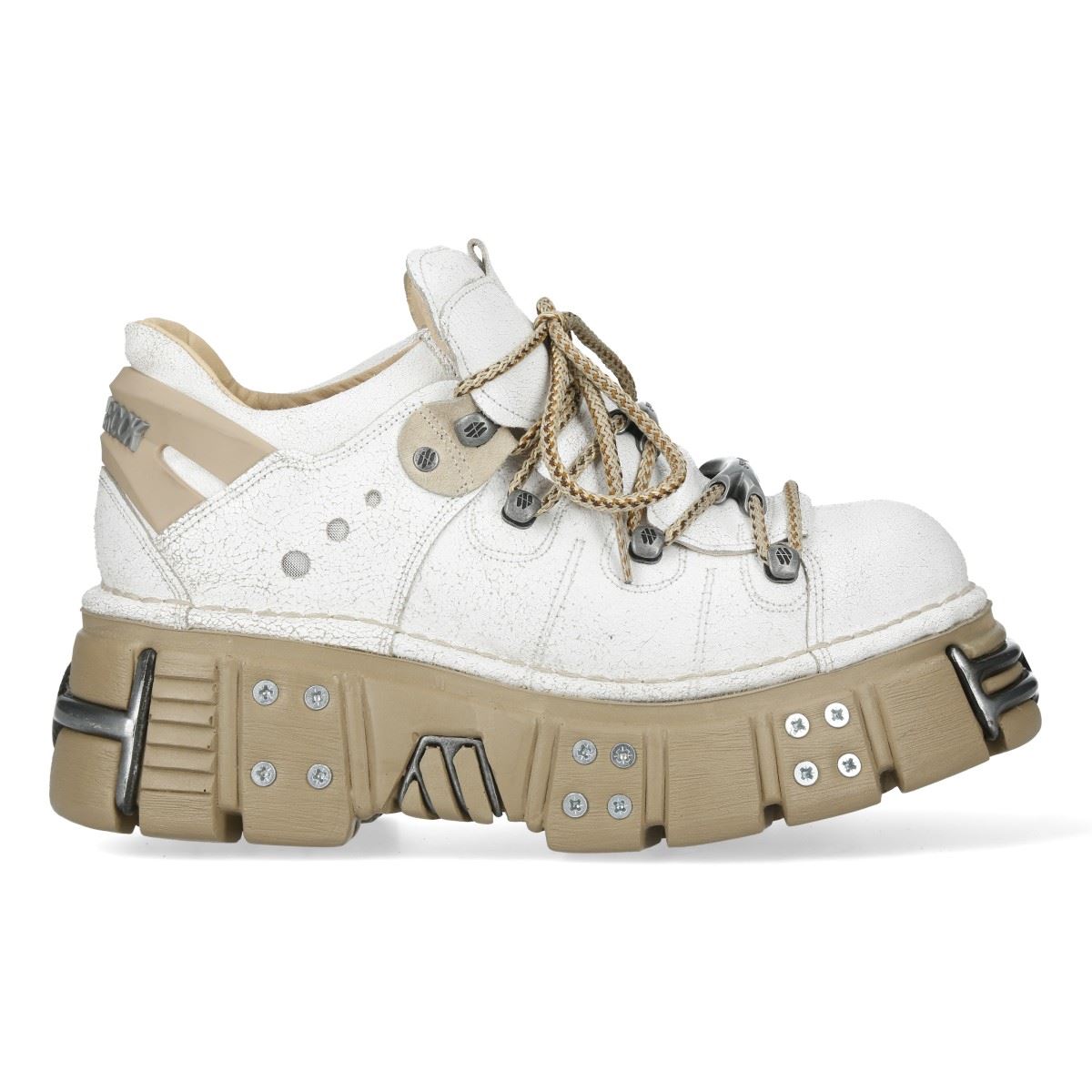 New Rock M-120N-C80 White Gothic Platform Ankle Boots