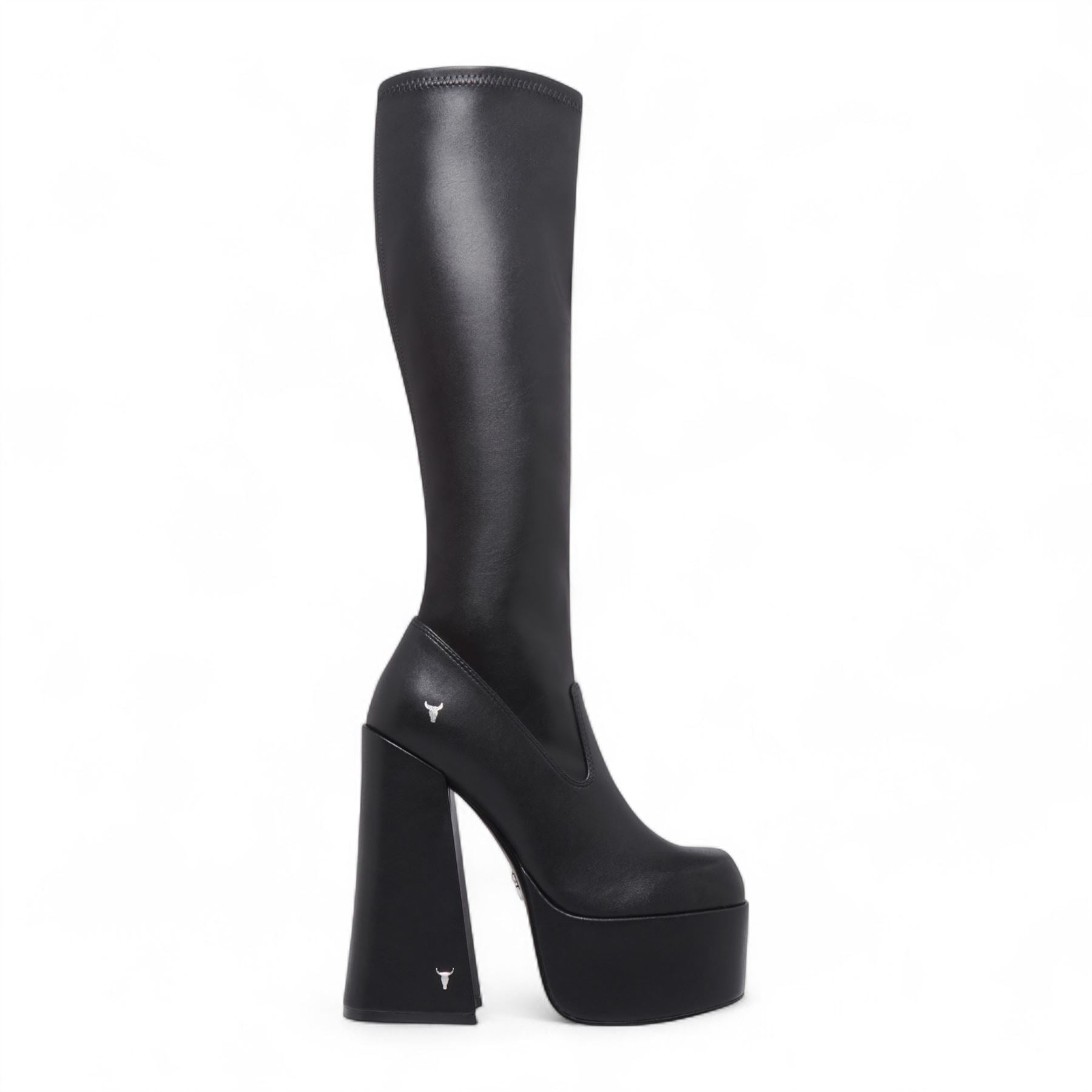 Survival - Women's Black Knee-High Platform Goth Heel Boots