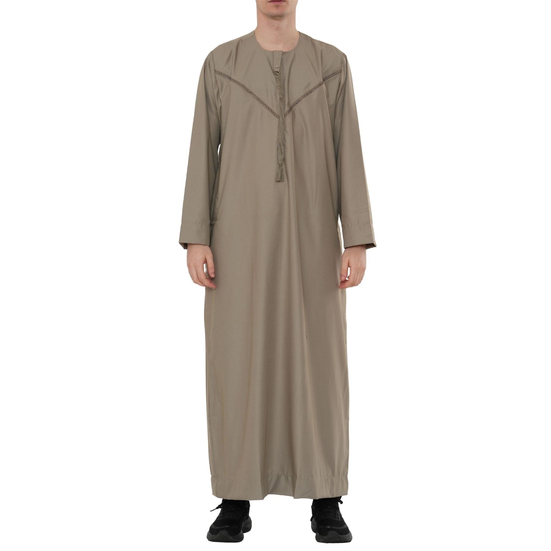 HM10 - Men's  Emirati Omani Zipped Embroidery Thobe