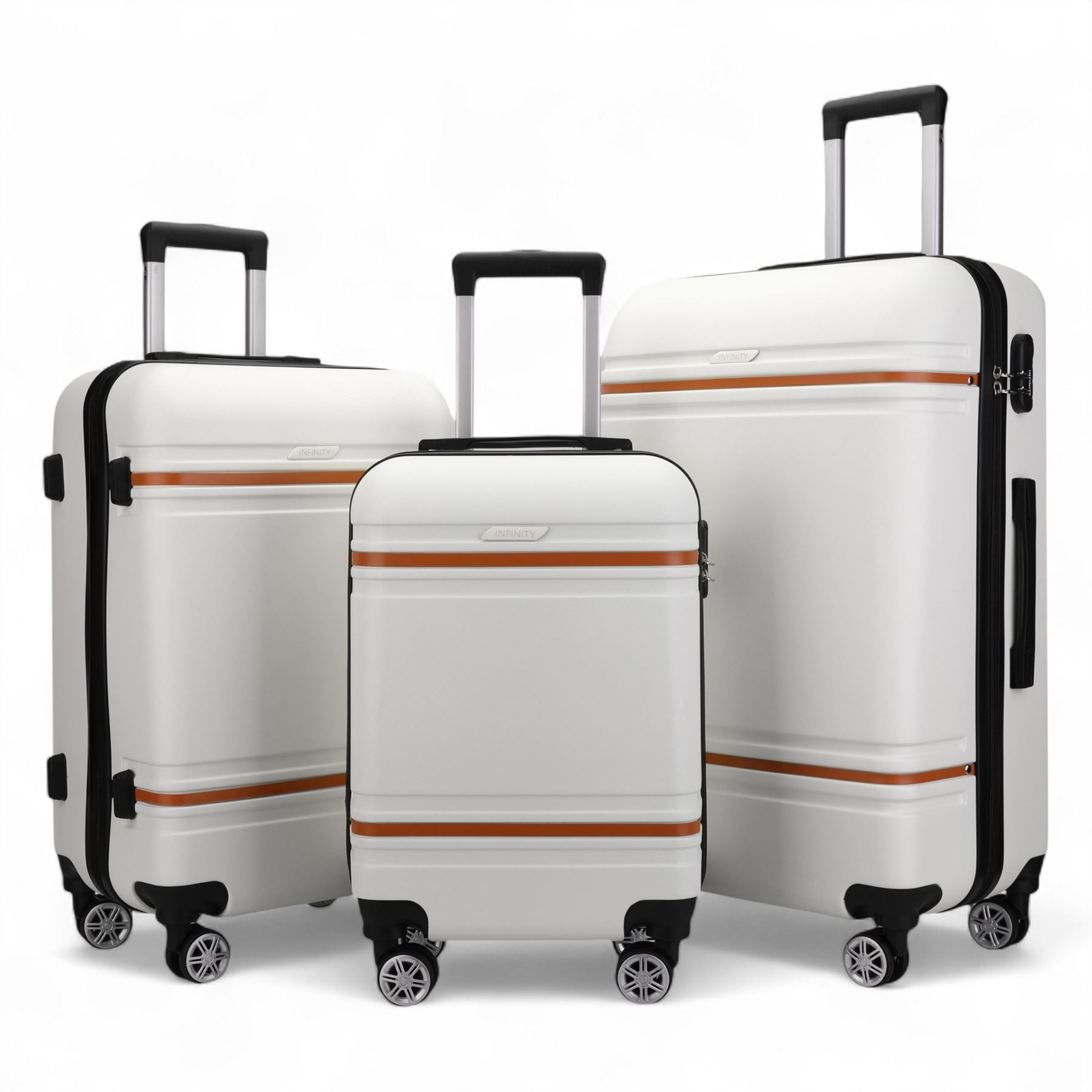 Hard Shell Modern 4-Wheel Luggage Suitcase Set