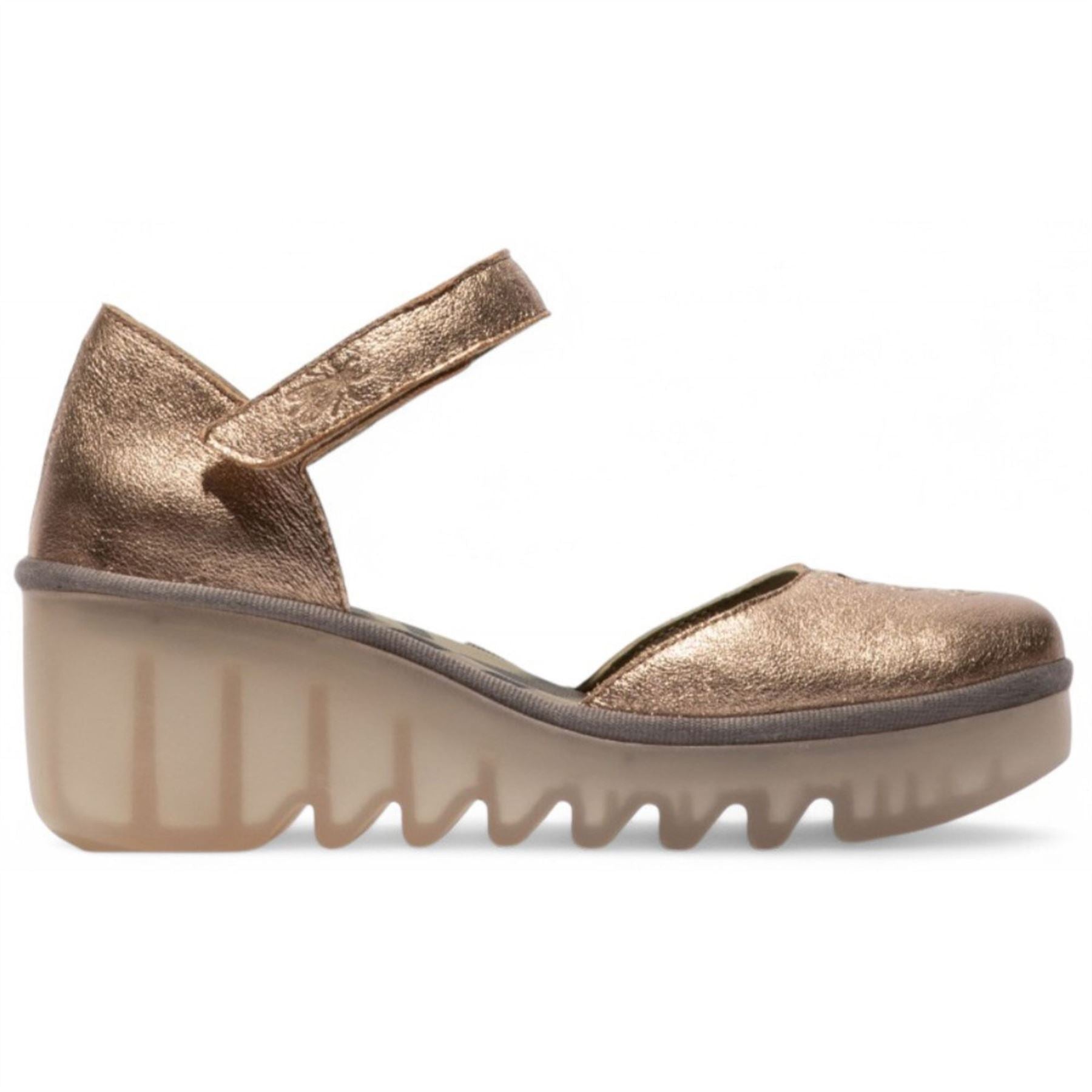 BISO305FLY - Women's Wedge Heel Closed Toe Leather Sandals