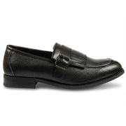 Men’s PU Leather Kiltie Loafers Fringe Monk Strap Slip-On Dress Shoes