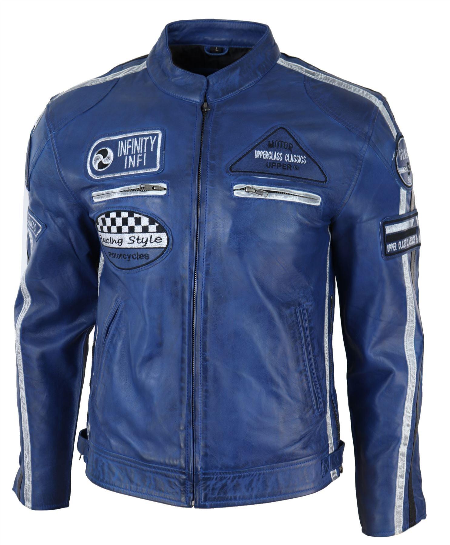 Men's Zipped Biker Leather Jacket | Infinity - Knighthood Store