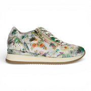 Gycmo 58 - Women's Green Floral Leather Sneakers