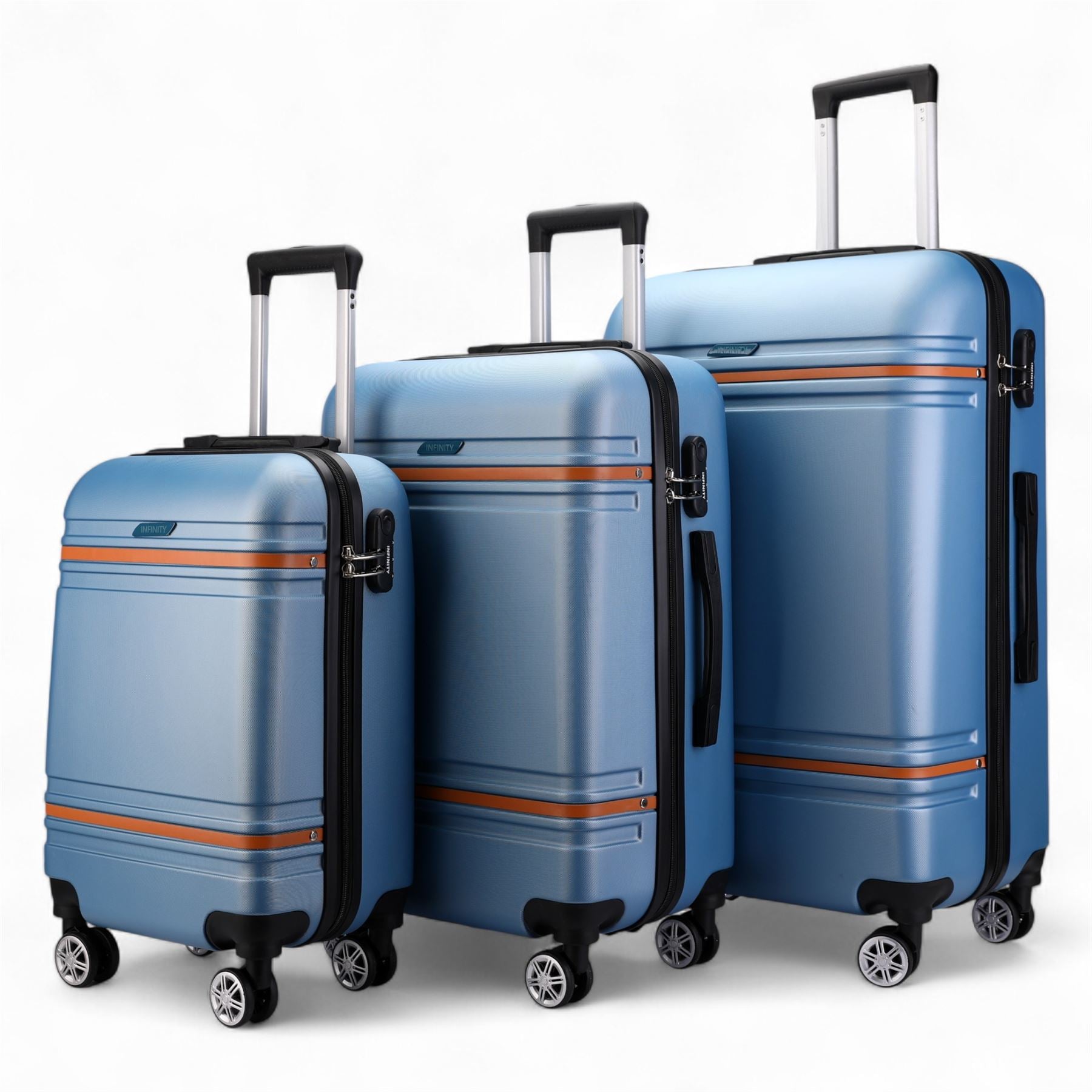 Hard Shell Modern 4-Wheel Luggage Suitcase Set