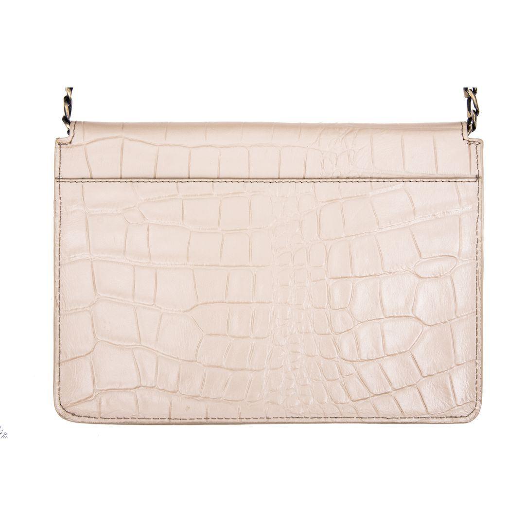 Womens Real Leather Buckle Hide Clutch Shoulder Bag Metal Chain Cross Body - Knighthood Store