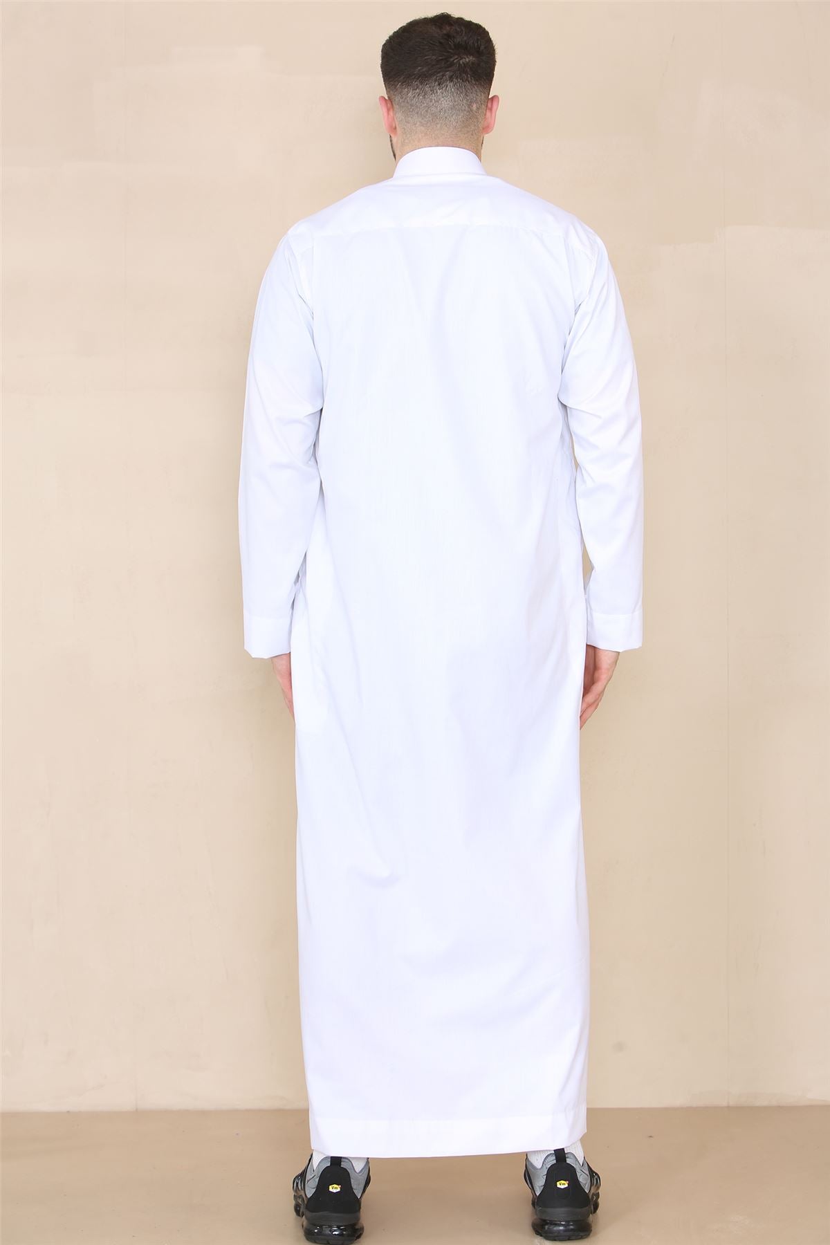 Mens Thobe Jubba Nehru Stand Collar Islamic Clothing Muslim Kaftan Eid Robe Saudi Slim Regular Fit