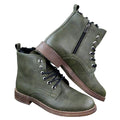 Mens Laced Zip Ankle Boots Fur Fleece Lined Warm Casual Hiking Combat Military - Knighthood Store