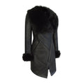 Ladies 3/4 Cross Zip Slim Fit Toscana Genuine Sheepskin Jacket Black Italian Leather - Knighthood Store