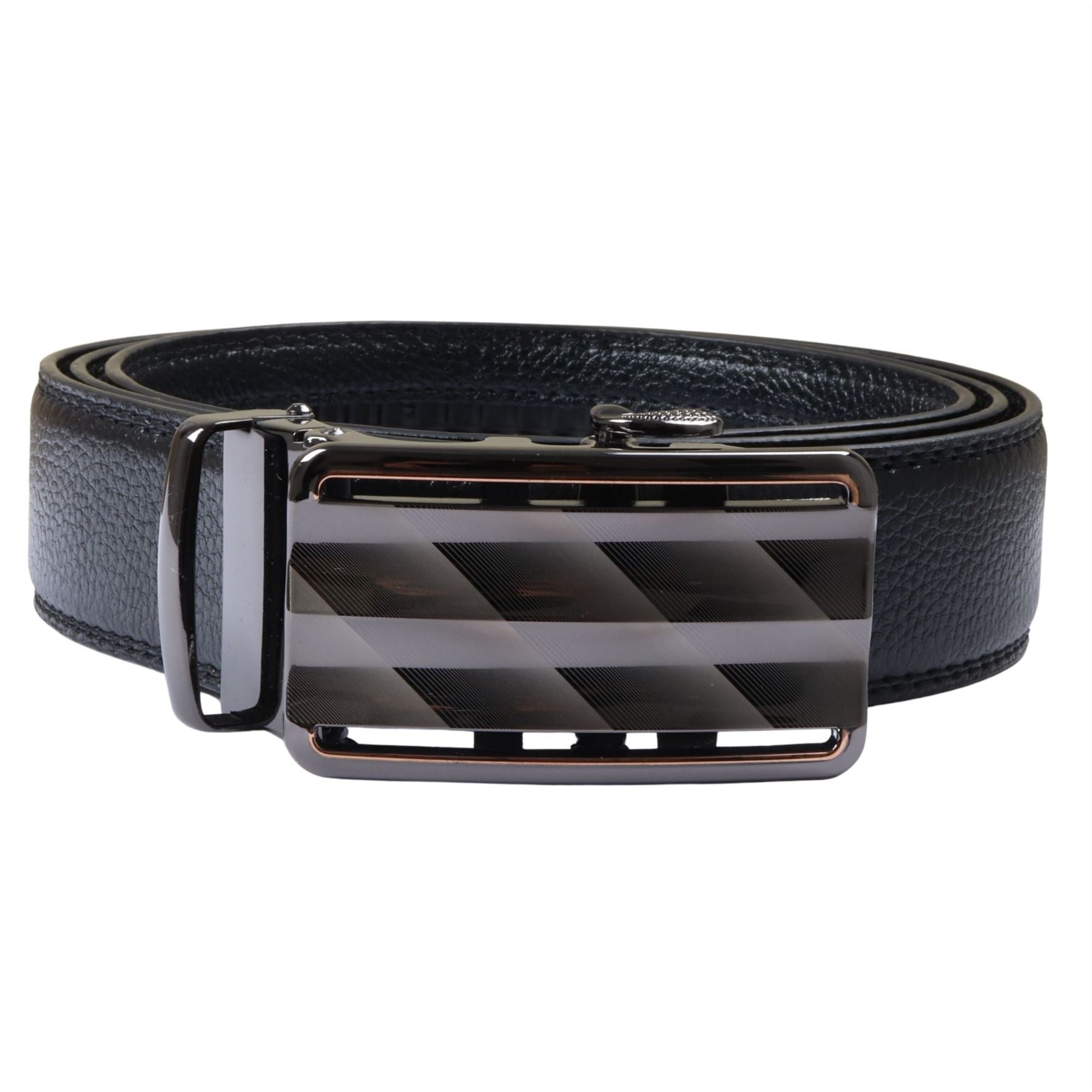 Men’s Leather Automatic Click Buckle Adjustable Ratchet Belt