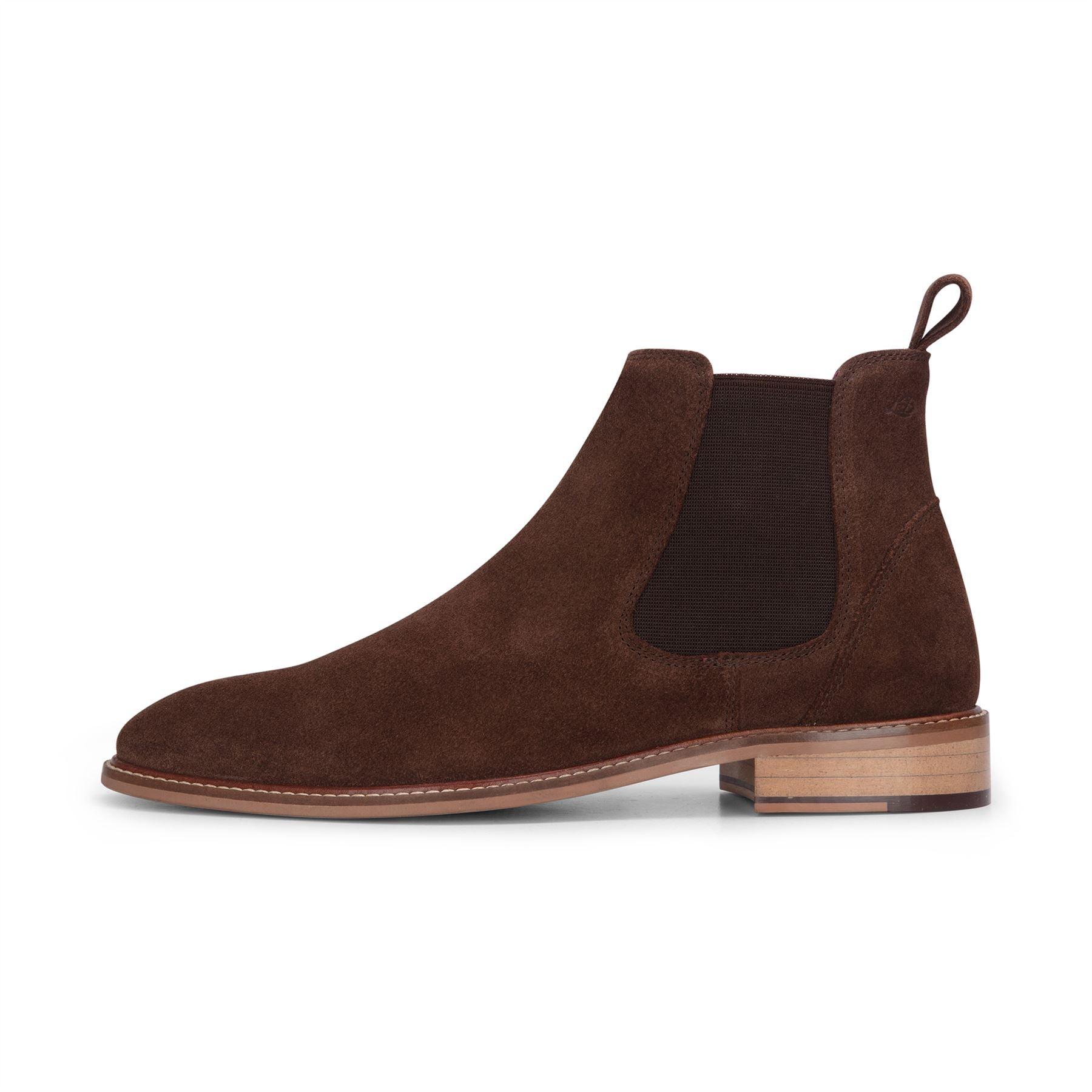 Men's Brown Suede Leather Slip On Chelsea Ankle Boots - Knighthood Store