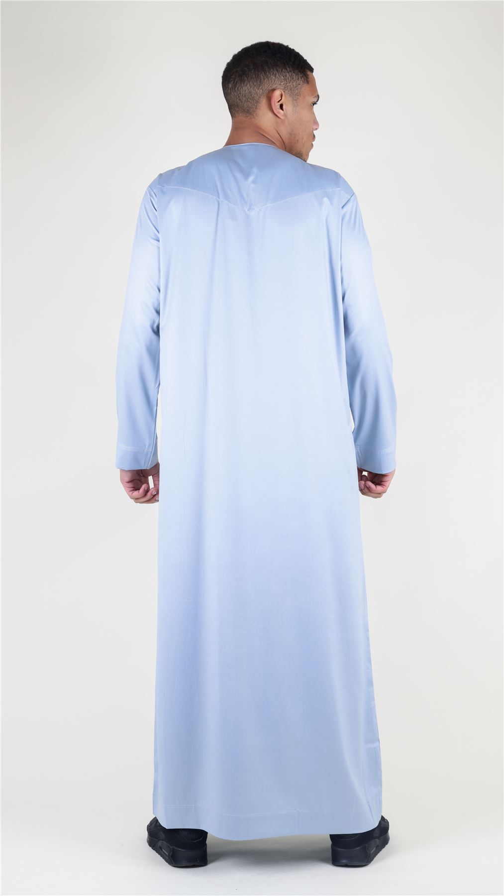 Men's Thobe Jubba Islamic Clothing Muslim Kaftan Emirati Omani Satin Robe