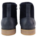 Mens Real Suede Leather Boots Slip on Side Zip Smart Casual Black Navy Blue - Knighthood Store