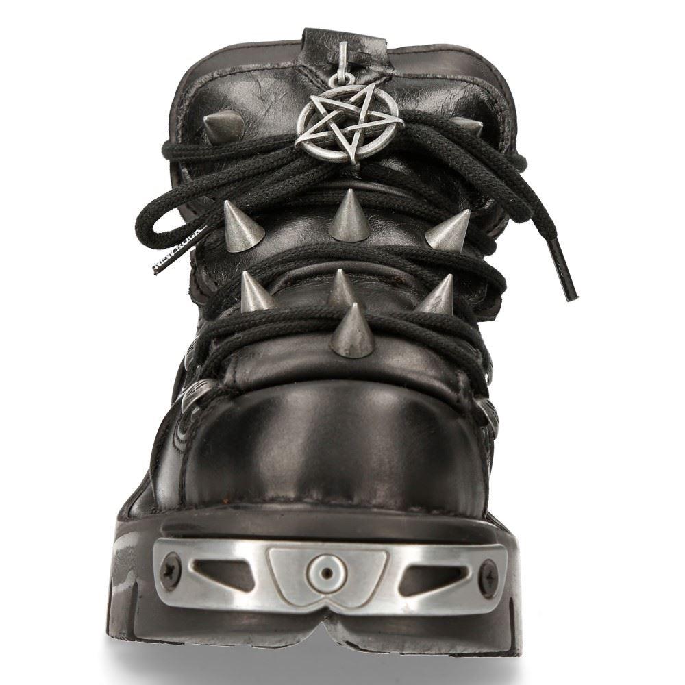 New Rock Women's 110-S1 Bootie Metal Spikes Goth Punk Laced - Knighthood Store