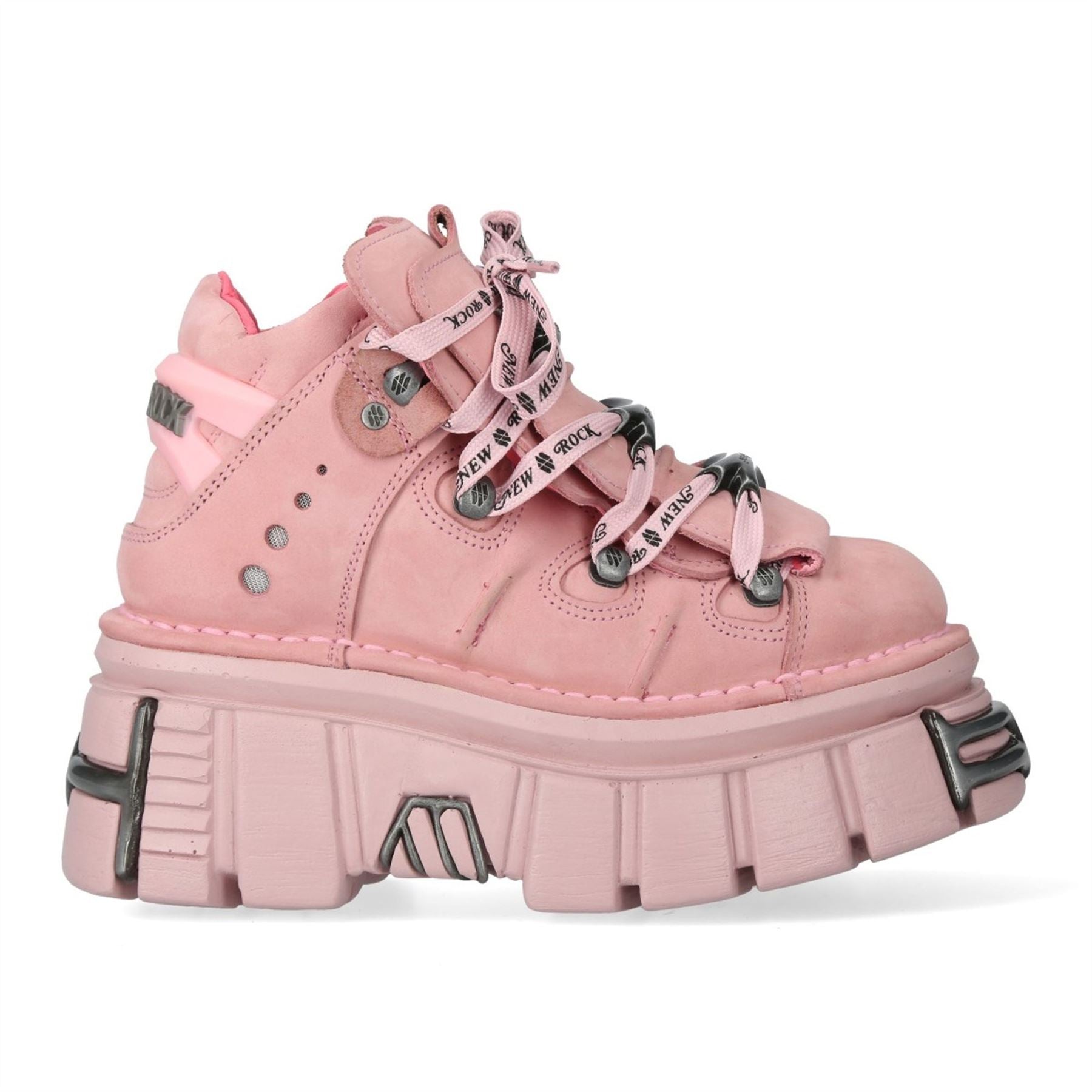 New Rock M-106-C158 Pink Platform Gothic Punk Ankle Boots