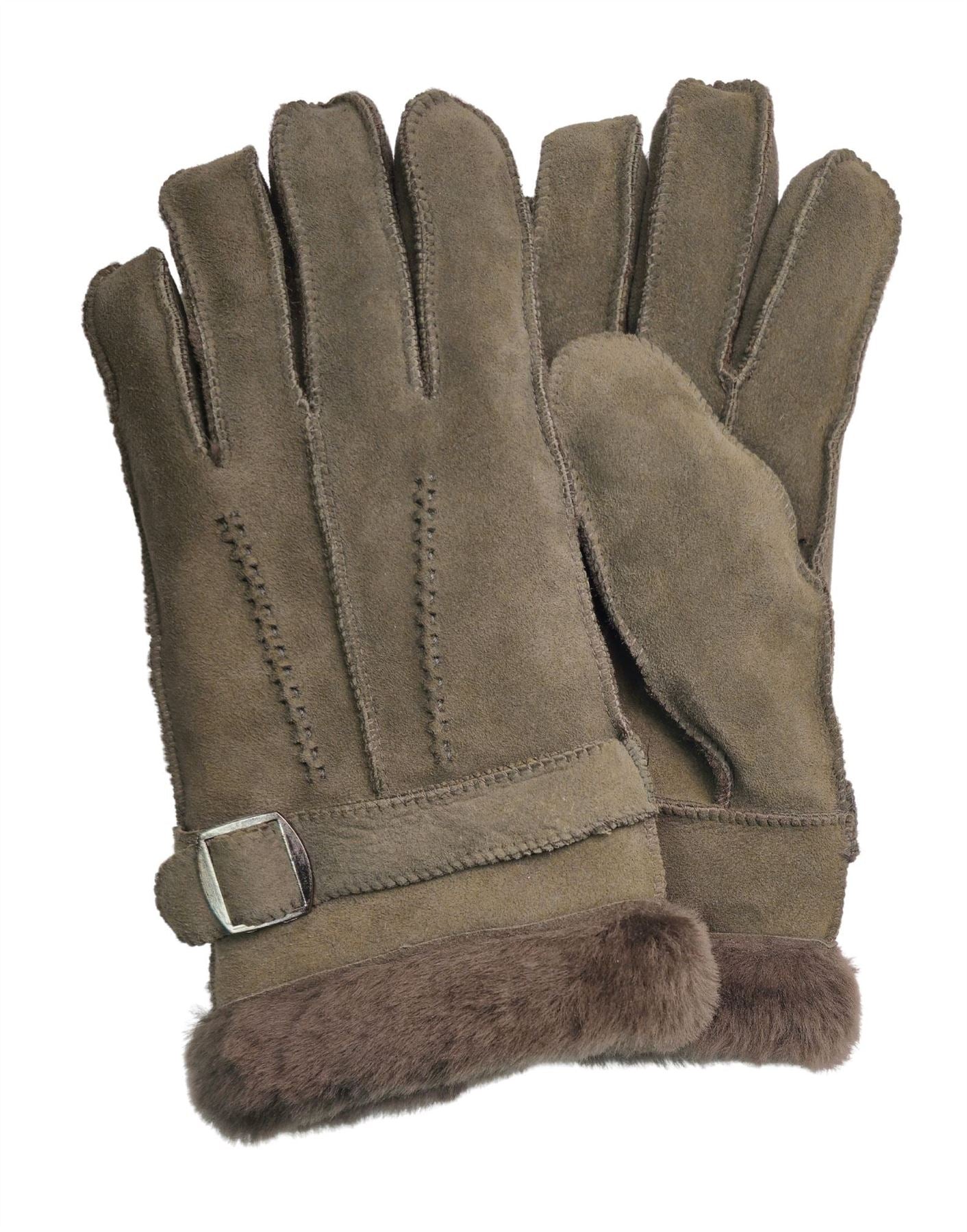 Men’s Sheepskin Suede Leather Wool Lining Gloves
