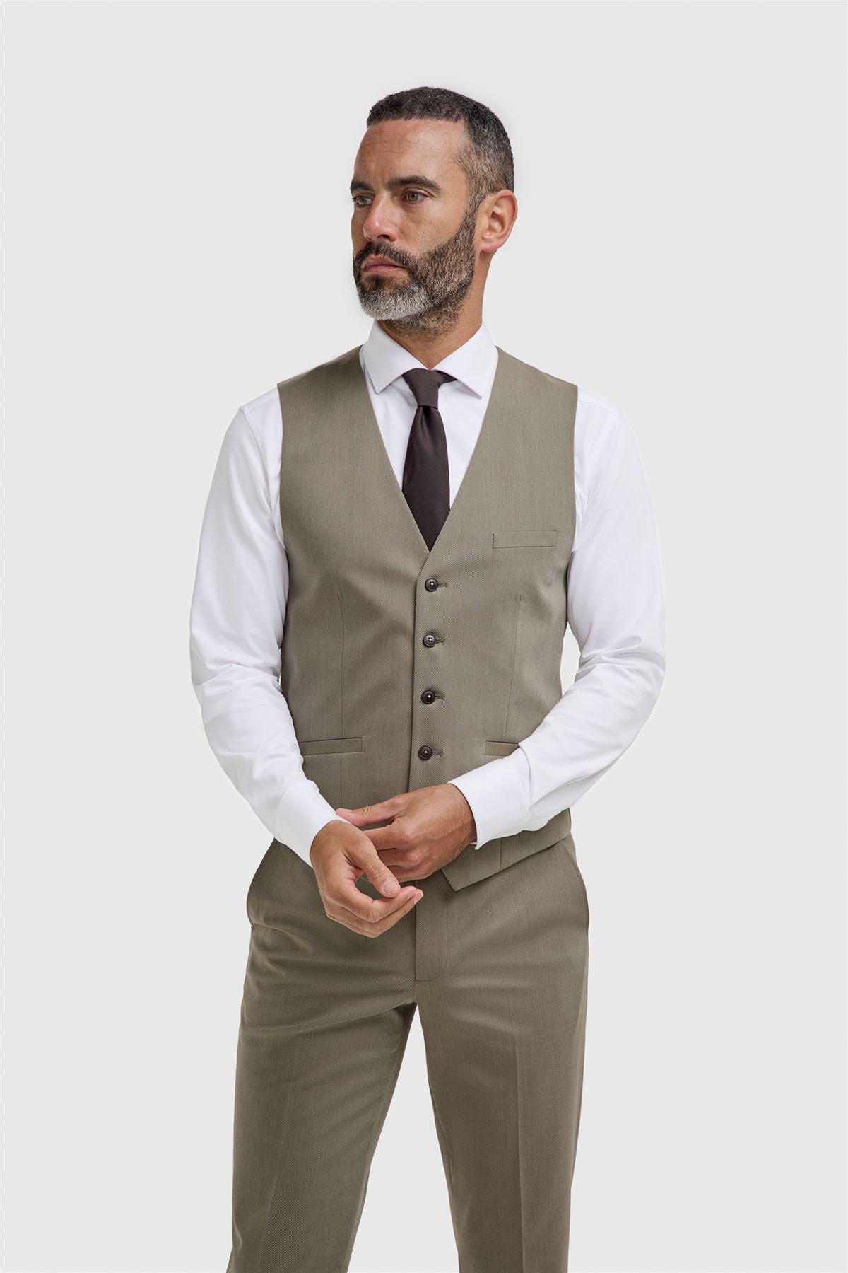 Donatella - Men's Sage Green 3 Piece Tailored Fit Suit