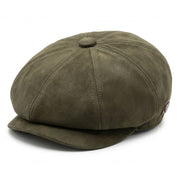 Men's Suede Vintage 8-Panel Classic Gatsby Baker Boy Hat