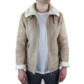 Mens Suede Sheepskin Faux Fur B3 Aviator Flying Jacket Cross Zip RAF Vintage - Knighthood Store