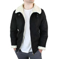 Mens Suede Sheepskin Faux Fur B3 Aviator Flying Jacket Cross Zip RAF Vintage - Knighthood Store