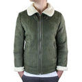 Mens Suede Sheepskin Faux Fur B3 Aviator Flying Jacket Cross Zip RAF Vintage - Knighthood Store