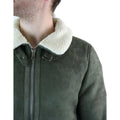 Mens Suede Sheepskin Faux Fur B3 Aviator Flying Jacket Cross Zip RAF Vintage - Knighthood Store