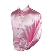 Mens Satin Silk Shirt Smart Casual Button Down Cuff Tailored Fit Shiny Party - Knighthood Store