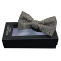 Mens Tweed Herringbone Textured Velvet Marc Darcy Bow Ties Vintage Retro - Knighthood Store